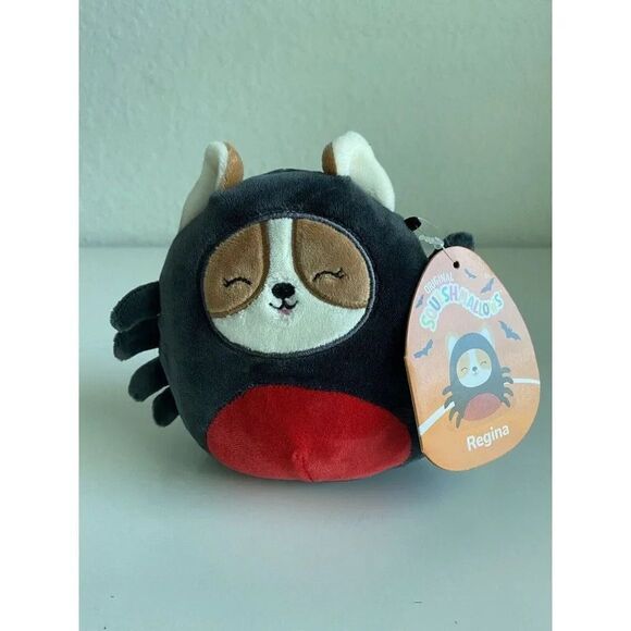 Squishmallow 5" Regina Corgi in Spider Bella Costume Halloween Plush NEW - Picture 1 of 8